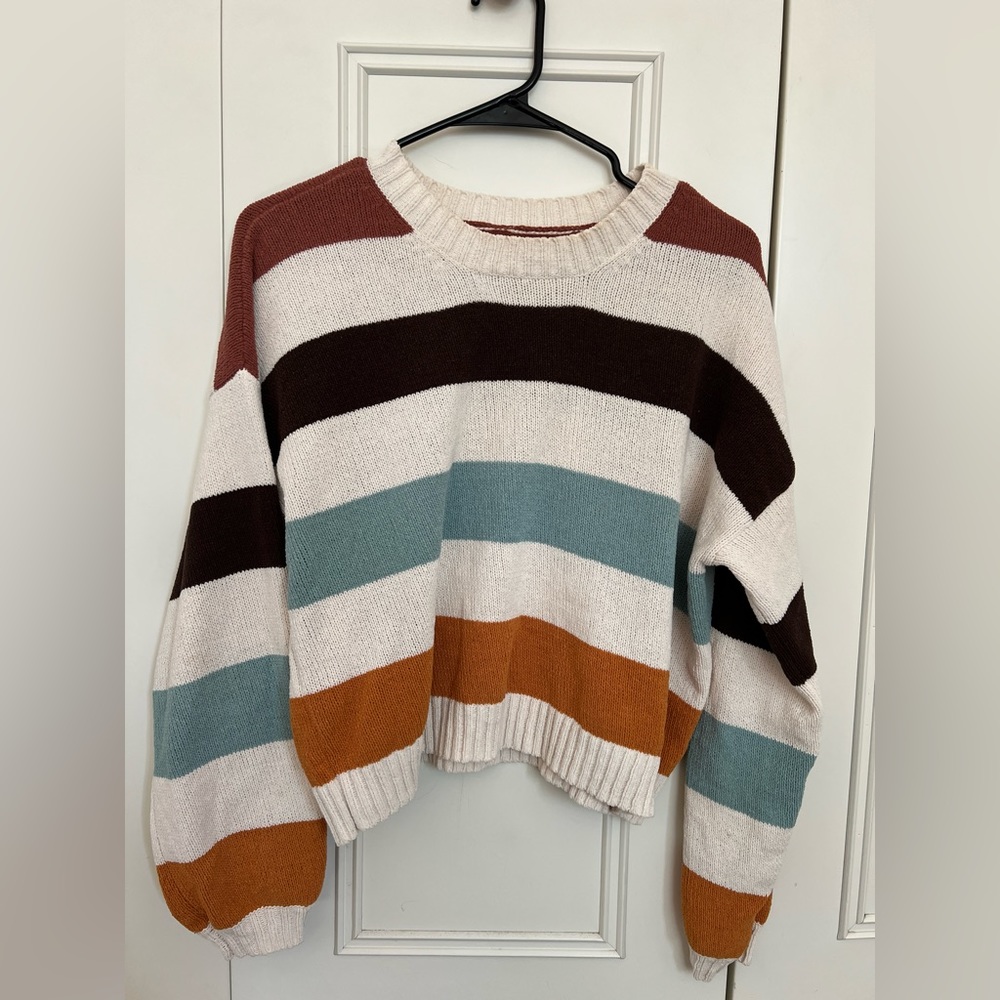 American Eagle Chenille Striped Cozy Sweater
